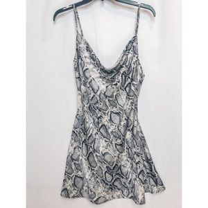 Snake skin patterned satin dress